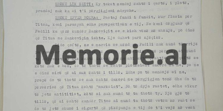 “Ne e dimë që Xhavit Nimani është i përlyer me Rankoviçin dhe ka qenë njeri i UDB-së, por ne duhet të punojmë me të, pasi…”/ Zbulohet letra “Tepër sekret” e Enverit për Fadil Hoxhën shtator 1970