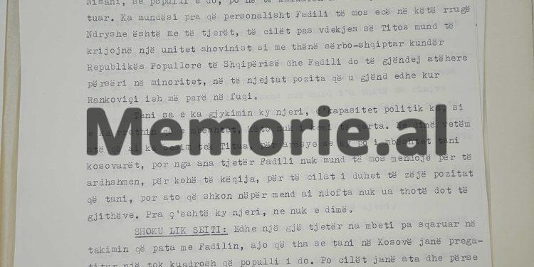 “Ne e dimë që Xhavit Nimani është i përlyer me Rankoviçin dhe ka qenë njeri i UDB-së, por ne duhet të punojmë me të, pasi…”/ Zbulohet letra “Tepër sekret” e Enverit për Fadil Hoxhën shtator 1970