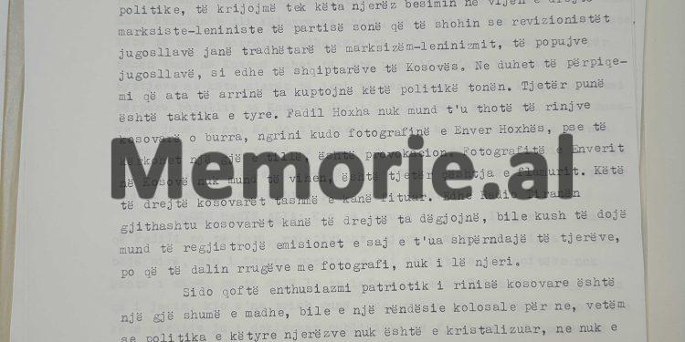 “Ne e dimë që Xhavit Nimani është i përlyer me Rankoviçin dhe ka qenë njeri i UDB-së, por ne duhet të punojmë me të, pasi…”/ Zbulohet letra “Tepër sekret” e Enverit për Fadil Hoxhën shtator 1970