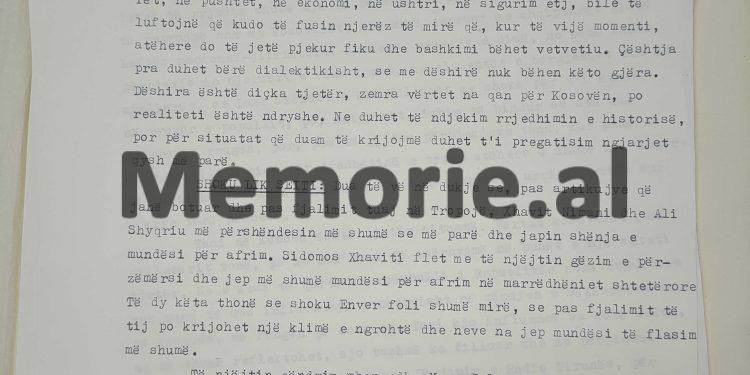 “Ne e dimë që Xhavit Nimani është i përlyer me Rankoviçin dhe ka qenë njeri i UDB-së, por ne duhet të punojmë me të, pasi…”/ Zbulohet letra “Tepër sekret” e Enverit për Fadil Hoxhën shtator 1970