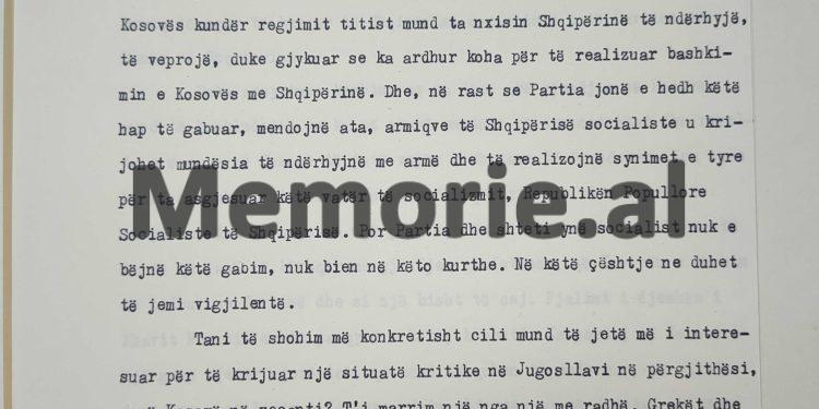 “Armiqtë tanë mendojnë se mund ta nxisin Shqipërinë të ndërhyjë, të veprojë, pasi erdhi koha për bashkimin e Kosovës me Shqipërinë, por ne…”/ Zbulohet biseda sekrete e Enverit me Mehmetin e Ramizin, 3 prill ‘81