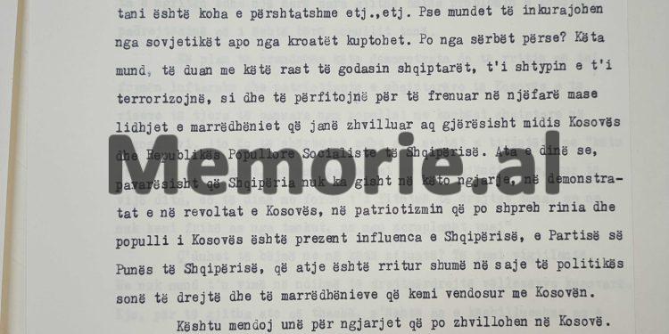 “Armiqtë tanë mendojnë se mund ta nxisin Shqipërinë të ndërhyjë, të veprojë, pasi erdhi koha për bashkimin e Kosovës me Shqipërinë, por ne…”/ Zbulohet biseda sekrete e Enverit me Mehmetin e Ramizin, 3 prill ‘81