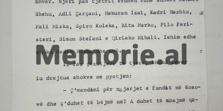 “Ç’mendoni për ngjarjet në Kosovë dhe ç’duhet të bëjmë ne, të mbajmë qëndrim dhe të shqetësohemi, apo jo?! Mos më lini vetëm mua të mendoj…“! / Zbulohet biseda sekrete e Enverit në “Shtëpinë e Partisë”, më 3 prill ‘81