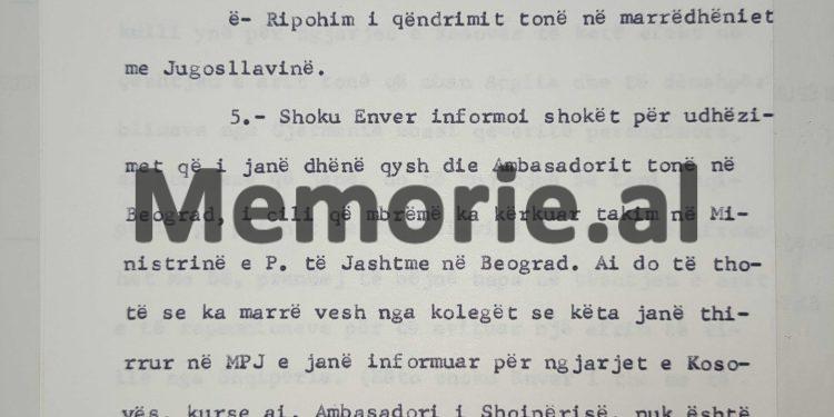 “Në artikullin e ‘Zëri i Popullit’, t’u themi se; pse nuk ia jepni Kosovës statusin e republikës dhe t’u shpjegojmë arsyet që pse s’morëm pjesë në mbledhjen e Helsinkit…” / Biseda e Enverit me Ramizin, 4 qershor ‘81