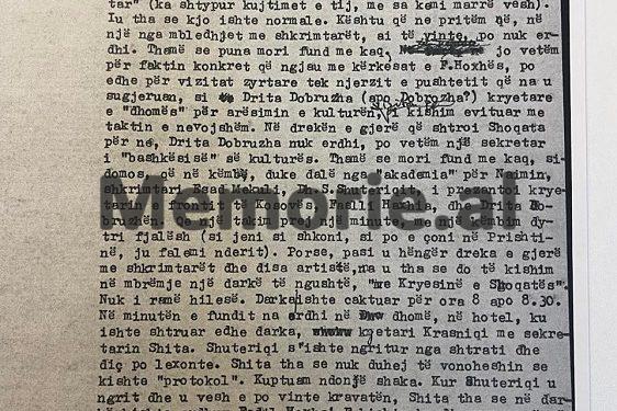 “U detyrova ta takoja Fadil Hoxhën, që shoqërohej nga poeti Azem Shkreli, antar i Komitetit Qendror të Lidhjes Komunistëve të Serbisë, pasi…”/ Dëshmia e rrallë e Dhimitër Shuteriqit, dhjetor 1970