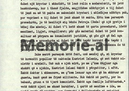 “Atyre të Demokratikes t’u përgjigjemi me monedhën e tyre, por s’jam dakord për Pëllumb Kapon në komisionin e Jashtëm, s’na duhen diskutime agjenturiale aty…”/ Zbulohet raporti i Ramiz Alisë në Byro, 11 prill 1991