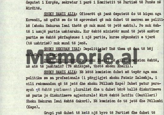“Atyre të Demokratikes t’u përgjigjemi me monedhën e tyre, por s’jam dakord për Pëllumb Kapon në komisionin e Jashtëm, s’na duhen diskutime agjenturiale aty…”/ Zbulohet raporti i Ramiz Alisë në Byro, 11 prill 1991
