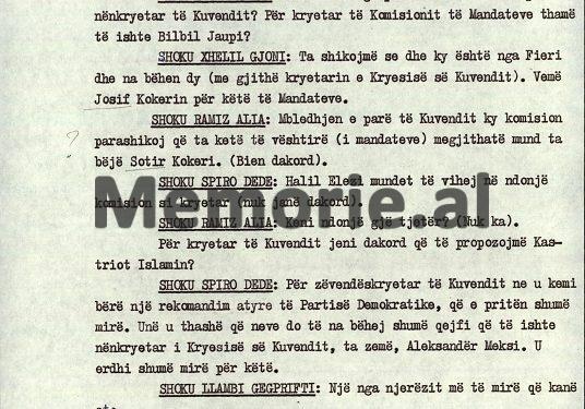 “Kur Spiro Dede tha se i kishte sugjeruar PD-së për nënkryetar Kuvendi, A. Meksin dhe Llambi Gegprifti tha se është më i miri që kanë, Ramiz Alia i pyeti…”/ Mbledhja e Byrosë, 11 prill ‘91