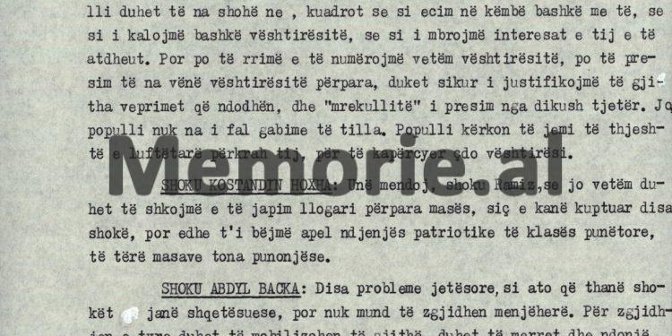 “Edhe Radio-Televizioni nuk duhet të mjaftohet me ato emisione lajmesh që dha mbrëmë për çështjen e ambasadave, me ato gratë që qanin, por ai…”/ Fjala e Nexhmije Hoxhës në plenum, 6 korrik ‘90