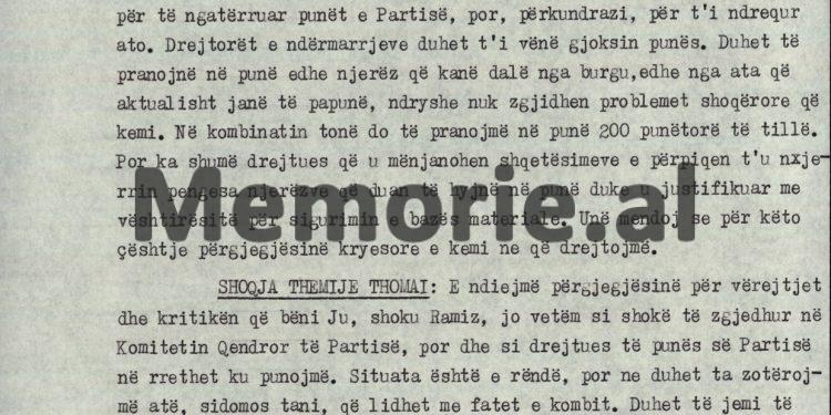 “Edhe Radio-Televizioni nuk duhet të mjaftohet me ato emisione lajmesh që dha mbrëmë për çështjen e ambasadave, me ato gratë që qanin, por ai…”/ Fjala e Nexhmije Hoxhës në plenum, 6 korrik ‘90