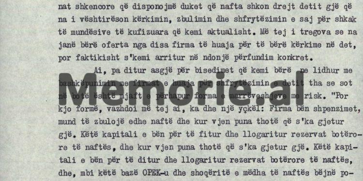 “Në një bisedë me Zhoa Amazonas, i fola edhe për problemet e naftës në vendin tonë dhe kompanitë e huaja që janë ofruar, por ai…”/ Zbulohet dokumenti me fjalën e Ramiz Alisë në Byro, 6 qershor ‘89