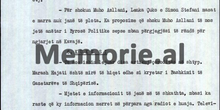 “Kërkojnë sqarime për shoqen Lenka Çuko se; ‘ka mbajtur delfin në shtëpi, vajzën e ka dërguar në Francë për ta bërë nuse, ka sjellë birrë për dasmën që andej’ etj…”/ Raporti sekret për Ramiz Alinë, 25 shtator 1990