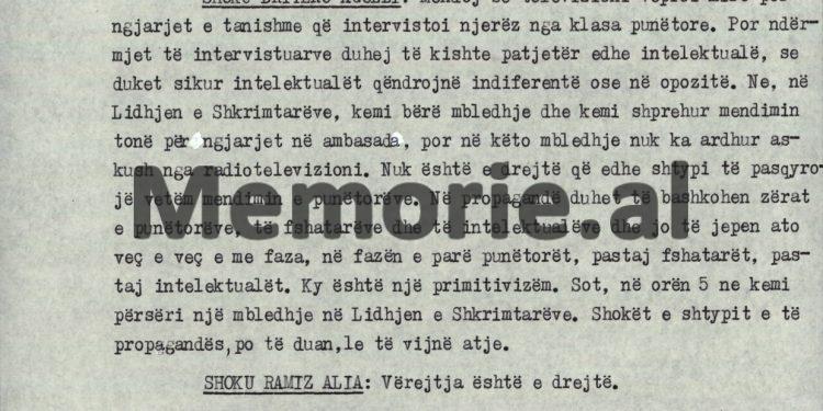 “Tani që ne na ndodhin ngjarjet e ambasadave, autori i shkrimit Nikolla Spathara, kërkon të ngjallë urrejtje të nipërve të ballistëve, duke iu kujtuar…”/ Akuzat e Sofokli Lazrit në plenum, 7 korrik ‘90