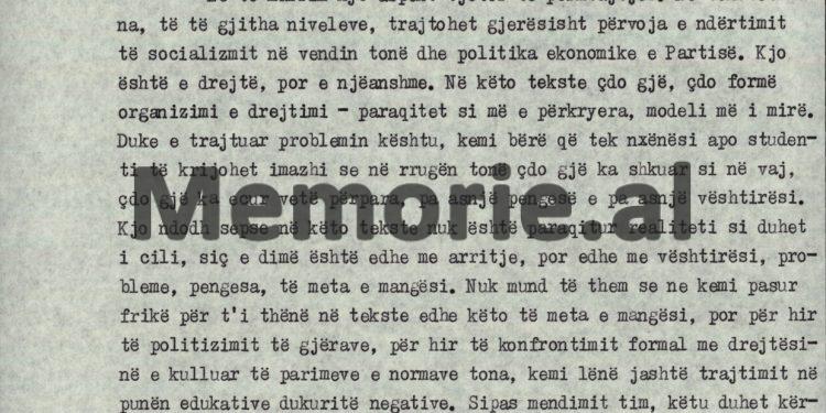 “Në Japoni, që në klasën e parë u thonë fëmijëve: ‘vendi ynë është i varfër, prandaj duhet të mësojmë e të punojmë’, kurse në shkollën tonë…”/ Diskutimi Gramoz Rucit në plenumin e 11-të të Komitetit Qendror, korrik ‘90