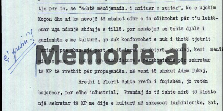 “Shoku Koço Kokëdhima gëzon respekt në radhët e rinisë, djalë me kulturë, por shokët drejtues të Partisë kanë vërejtje për të; ‘mendjemadh, i nxituar dhe…”/ Raporti i Fatos Nanos për Ramiz Alinë, shtator 1990