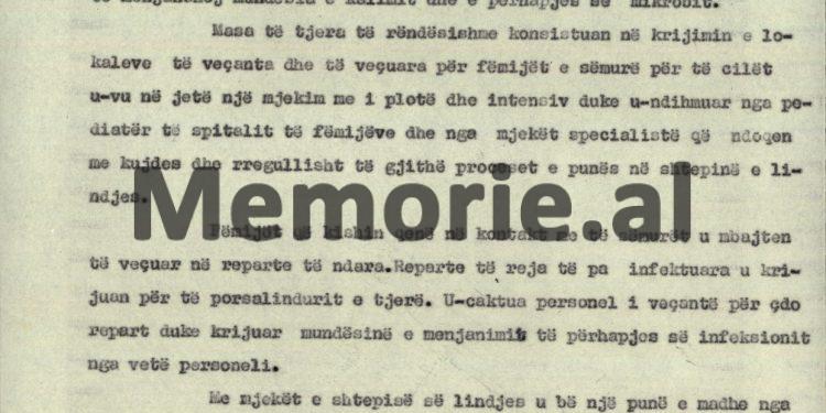 “Nga infeksioni i rëndë në maternitetin e Tiranës u prekën 67 fëmijë nga 411 të lindur, ku 27 prej tyre vdiqën si pasojë e…”/ Zbulohet dokumenti me ngjarjen e që tronditi kryeqytetin në tetor 1972
