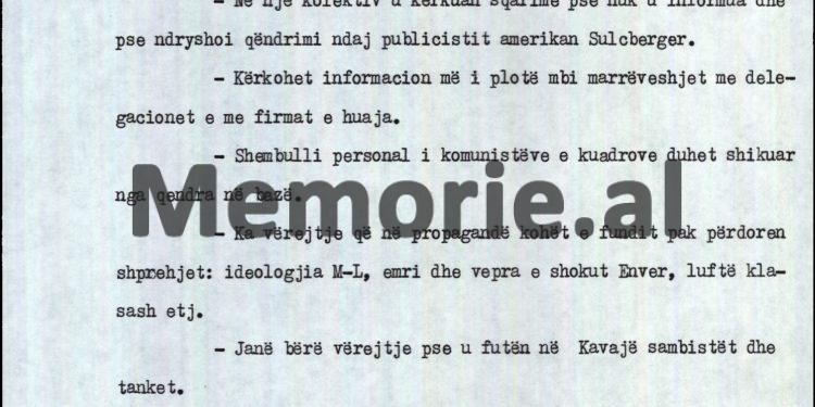 “Kërkojnë sqarime për shoqen Lenka Çuko se; ‘ka mbajtur delfin në shtëpi, vajzën e ka dërguar në Francë për ta bërë nuse, ka sjellë birrë për dasmën që andej’ etj…”/ Raporti sekret për Ramiz Alinë, 25 shtator 1990
