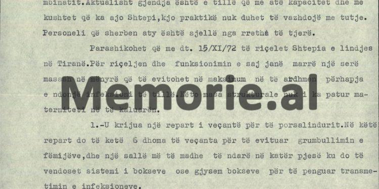 “Nga infeksioni i rëndë në maternitetin e Tiranës u prekën 67 fëmijë nga 411 të lindur, ku 27 prej tyre vdiqën si pasojë e…”/ Zbulohet dokumenti me ngjarjen e që tronditi kryeqytetin në tetor 1972
