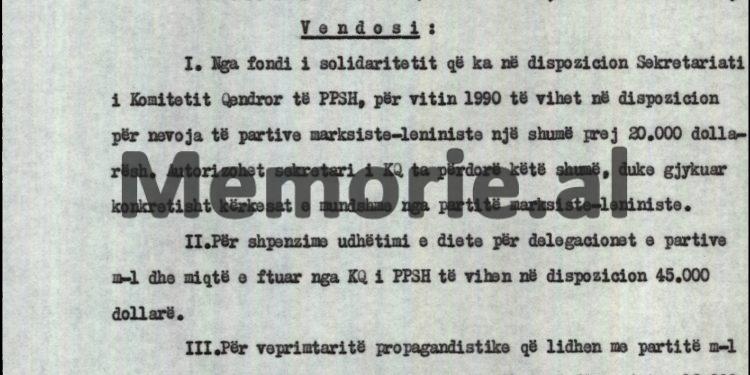 “Në Fondin e Solidaritetit, është edhe ai i lënë me testament për PPSh-në, nga mikja amerikane, Imogene Johnson, por do ketë zhurmë, sepse ligji i ri i zgjedhjeve nuk e lejon…”/ Raporti i Agim Popa, janar 1991
