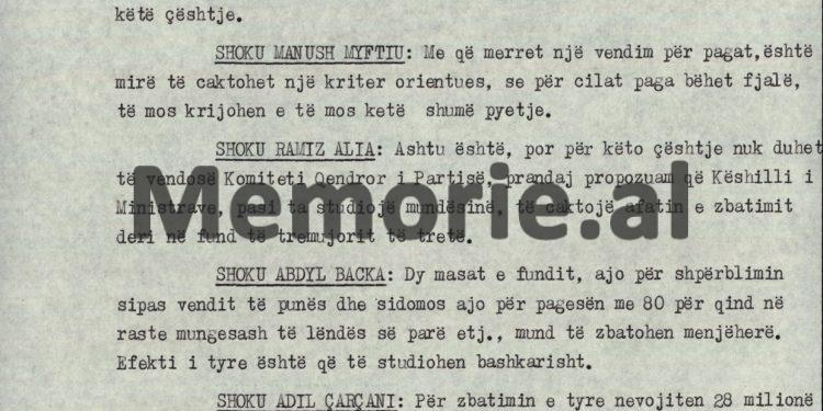 “Jam dakord me mendimin e shokëve që të dal në pension, por në shtypin e huaj fliter për mua e për shokun Adil, si ‘kundërshtar i shokut Ramiz’…”/ Debatet e Manush Myftiut në plenum, 7 korrik ‘90