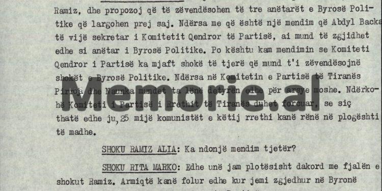 “Shoku Manush, ne s’duhet të besojmë ato lajme plot shpifje të agjensive të huaja, sepse sipas tyre, edhe Nexhmije Hoxhën e paskemi arrestuar dhe e mbajmë në…”! / Debatet e Ramiz Alisë në plenum, 7 korrik ‘90