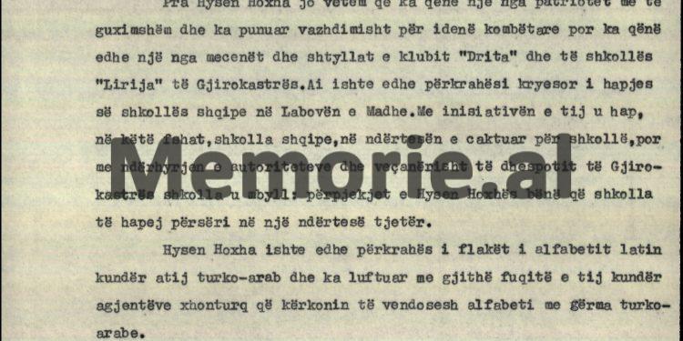 “Guvernatori Foresti, me të ardhur në Gjirokastër, thirri kryetarin e bashkisë, Hysen Hoxhën dhe i dha një telegram…”/ Zbulohet biografia e panjohur e Enver Hoxhës e vitit ’69, nga fondi i tij personal