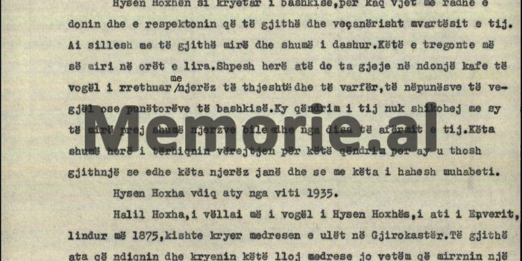 “Hysen Hoxha e pinte rakinë sheshit, në pazar, në gostira, në dasma, pa u ndrojtur nga asnjeri, por ai kishte një veti të mirë që…”/ Zbulohet biografia e panjohur e Enver Hoxhës, nga fondi i tij personal