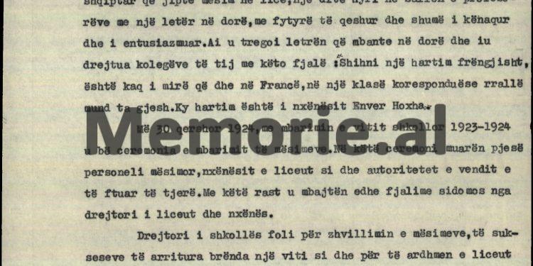 “Në 1920-ën, në përcjelljen e vullnetarëve gjirokastritë për në luftën e Vlorës dhe në hedhjen në det të italianëve, ishte edhe djaloshi 12 vjeçar Enver Hoxha…”/ Zbulohet biografia e panjohur e vitit 1969