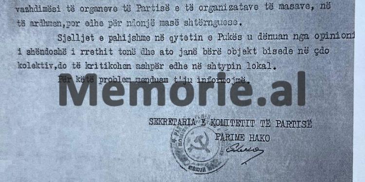 “Pas ndeshjes, një futbollist i Laçit bëri një gjest antisportiv, kurse tifozët nga Laçi hodhën në fushë granatë tip ‘Fik’, të dy u ndaluan nga policia…”/ Raporti i Mehdi Bushatit, për trazirat në Pukë. prill ‘87