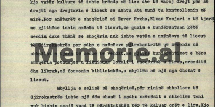“Në dhjetor 1924, nxënësit e liceut të Gjirokastrës, me djaloshin 16 vjeçar Enver Hoxha në krye, kërkonin armë për të luftuar kundër kthimit të Zogut…”/ Biografia e vitit 1969, nga fondi personal i Enverit
