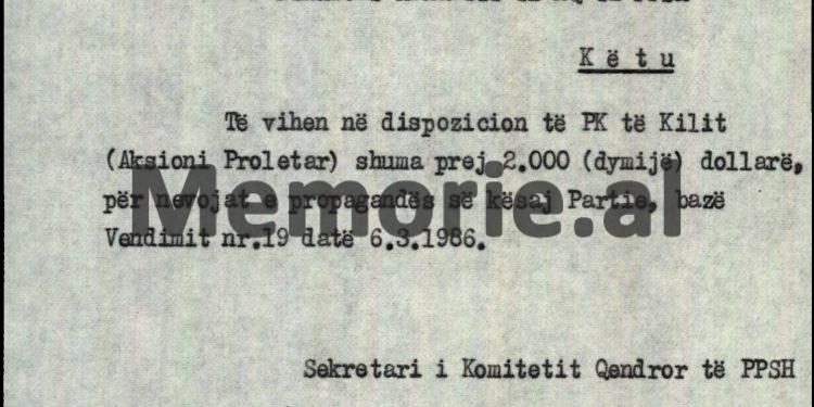 Zbulohen dokumentet “tepër sekrete” të ish-Komitetit Qendror të PPSH-së: Si akordoi Ramiz Alia dhe Foto Çami rreth 5 milionë dollar, në vitet 1986-1991…?! Emrat që përfituan dhe ata që firmosën